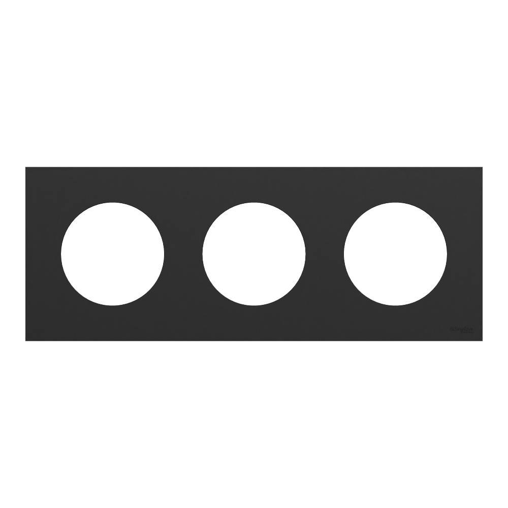 Odace plaque 3 postes noir